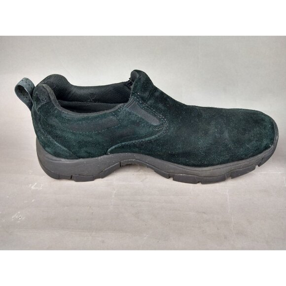 L.L. Bean Black Suede Women's 8.5 Mule Moc Shoes Vibram Artic Grip Primaloft - Picture 5 of 13